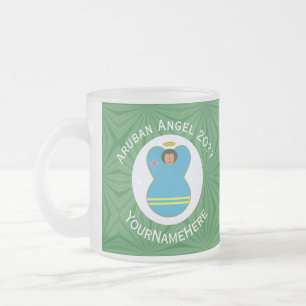 Tasse Givré Ange du drapeau d'Aruba Noël personnalisé