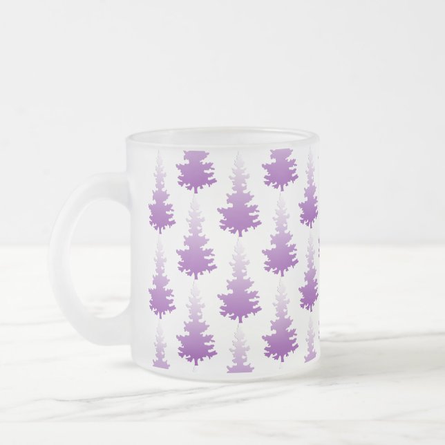 Tasse Givré Arbre de Noël À feuillage persistant violet rouge (Gauche)