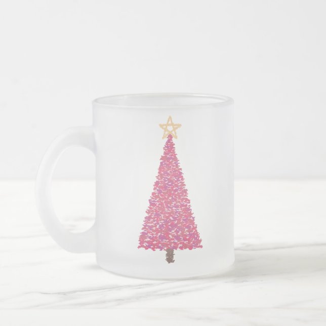 Tasse Givré Arbre de Noël rose (Gauche)