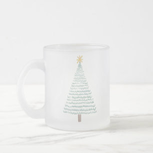 Tasse Givré Arbre vert moderne de Noël