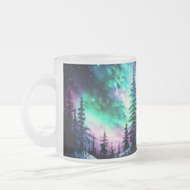 Tasse Givré Aurora céleste boréale Lumières nord vives (Gauche)