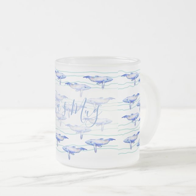 Tasse Givré Baleines Big Fish Watercolor Art (Devant droit)