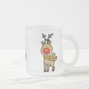 Tasse Givré bande dessinée de renne de Joyeux Noël