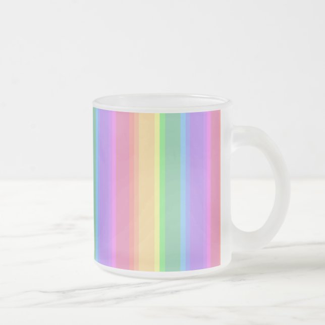 Tasse Givré Bandes arc-en-ciel pastel (Droit)