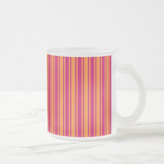 Tasse Givré Bandes de bonbons rose et orange (Droit)