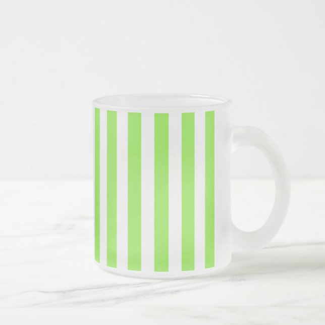 Tasse Givré Bandes de bonbons vert et blanc de chaux (Droit)