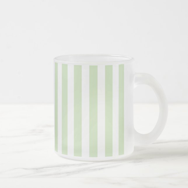 Tasse Givré Bandes de bonbons vert pâle et blanc (Droit)