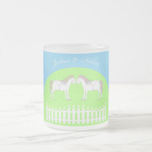 Tasse Givré Beau Cheval Mariage Blanc Personnalisé