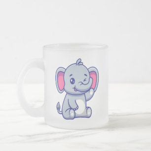 Tasse Givré Bébé éléphant mignon assis dessin animé-23800