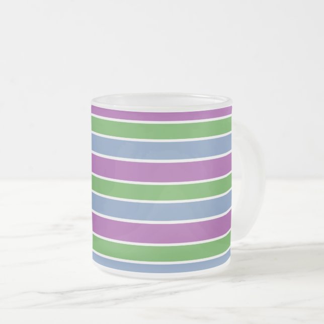 Tasse Givré Bleu pourpre bleu rayé (Devant droit)