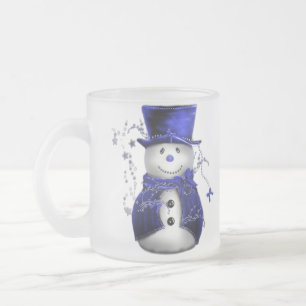 Tasse Givré Blue Christmas Snowman