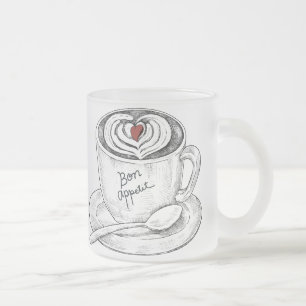 Tasse Givré Boisson d'art en latte, dessinée à la main