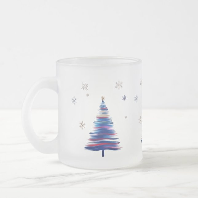 Tasse Givré Bold Abstract Brush Stroke Winter Tree (Gauche)