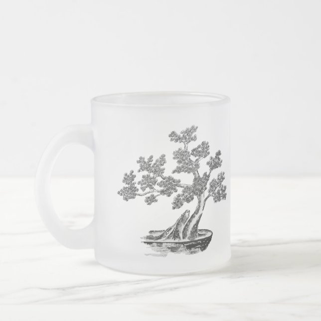 Tasse Givré Bonsai - Style chinois - noir et blanc (Gauche)