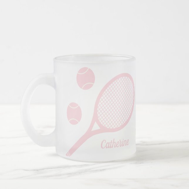 Tasse Givré Boule de tennis rose Pastel personnalisée (Gauche)