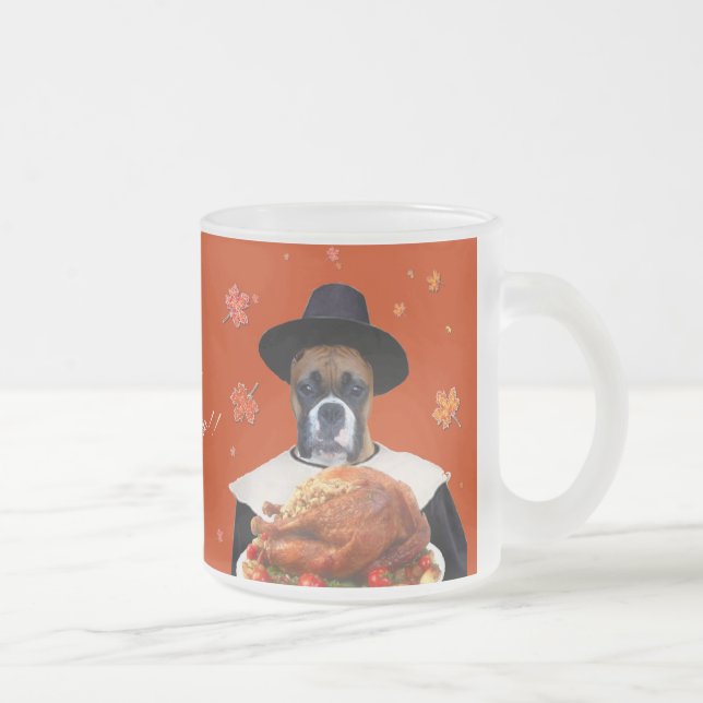 Tasse Givré Boxeur de Thanksgiving (Droit)