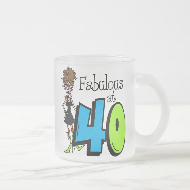 Tasse Givré Brunette Fabulous à 40 Anniversaire (Droit)
