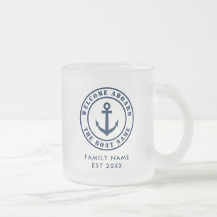 Tasse Givré Cadeau de thé en verre dépoli nautique cadeau pour