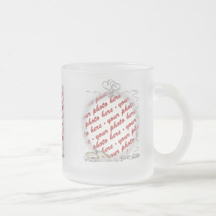 Tasse Givré Cadre mariage avec anneaux et rubans