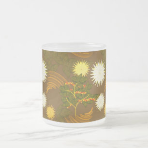 Tasse Givré Cafetière, fleurs.