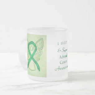 Tasse Givré Cancer surrénal Sensibilisation verte Ruban Angel 