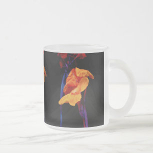 Tasse Givré Canna Lys sur noir avec bleu