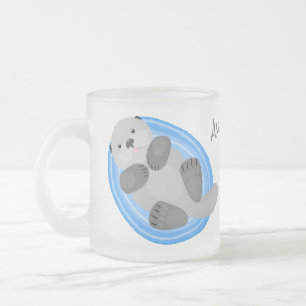 Tasse Givré Caricature bleu loutre de mer joyeux
