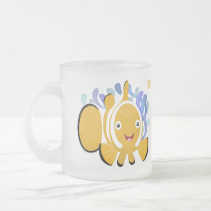 Tasse Givré Caricature d'anénome de poisson clown joli