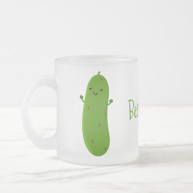 Tasse Givré Caricature de cornichon joyeux (Gauche)