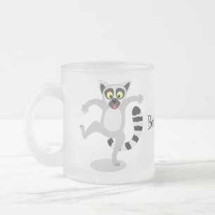 Tasse Givré Caricature de danse lémurienne en anneau mignon