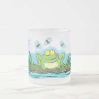 Caricature de grenouille vert mignon