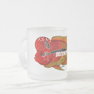 Tasse Givré Caricature de poisson cichlide à fleur