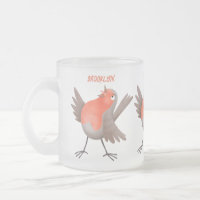Caricature d'oiseau rouge chantant mignon