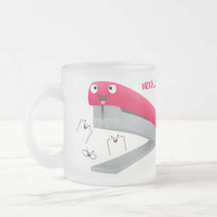 Tasse Givré Caricature en agrafeuse rouge pâle