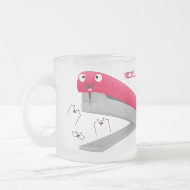 Tasse Givré Caricature en agrafeuse rouge pâle (Gauche)