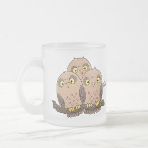 Tasse Givré Caricature en trio de chouette