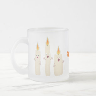 Tasse Givré Caricature en trois chandelles mignonnes