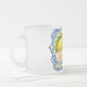 Tasse Givré Carreau Méditerranéen Citron – Art à l'aquarelle