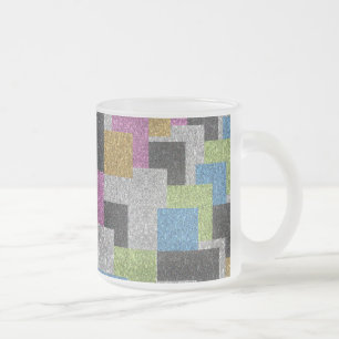 Tasse Givré Carrés cool formes parties scintillant art abstra