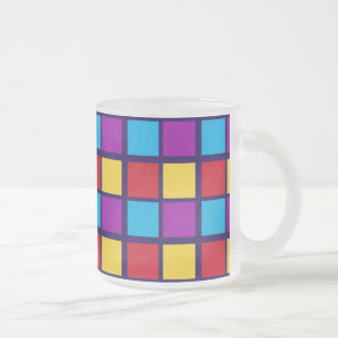 Tasse Givré Carrés lumineux (avec du rouge et du bleu)