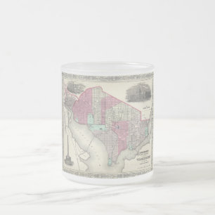 Tasse Givré Carte 1866 de Johnson de DC de Washington