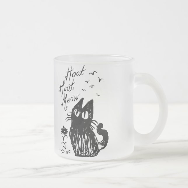 Tasse Givré Chat de hibou (noir) (Droit)