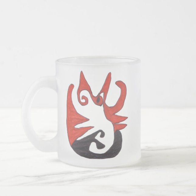 Tasse Givré Chat noir et rouge (Gauche)