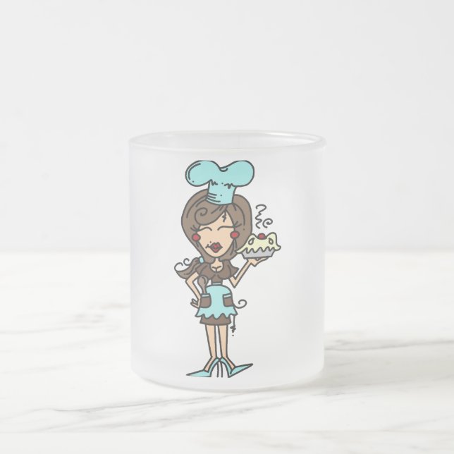 Tasse Givré Chef pâtisserie féminine - T-shirts et cadeaux Bru (Centre)