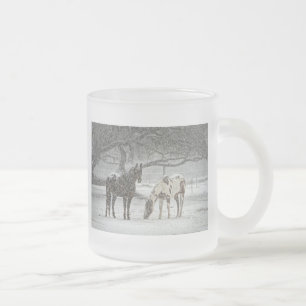 Tasse Givré cheval hiver neige ferme ranch animaux neigeux gel