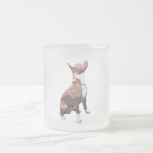 Tasse Givré Chien Taureau brun et blanc tendance