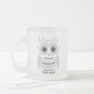 Tasse Givré Chouette blanche mignonne aux grands yeux Art de l