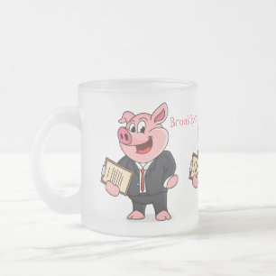Tasse Givré Cochon amusant en costume d'affaires dessin animé