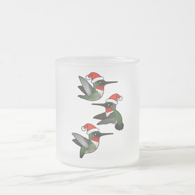 Tasse Givré Colibri à gorge rubis de Noël (Centre)