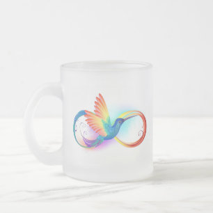Tasse Givré Colibri arc-en-ciel avec symbole d'infini